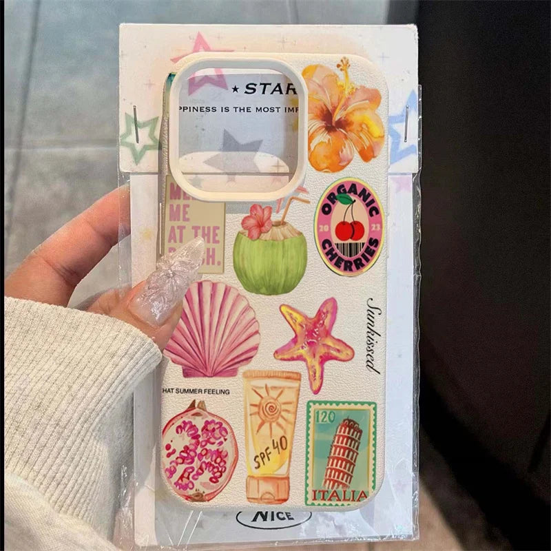 Handyhülle mit Kokosnuss-Blumenmuster für iPhone 17 16 15 14 Pro 13 12 11 Max Plus XR X XS 17 Air 16E, stoßfeste, weiche Silikonhülle