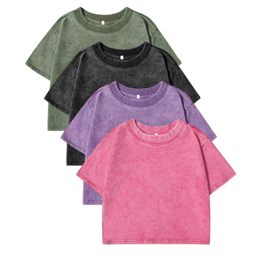 Einfarbiges Slim-Fit T-Shirt für Damen, Modisches Weiches Baumwoll-Shirt mit Strass-Verzierung, Kurzarm, Coole Kleidung für Frauen