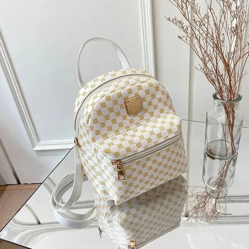 Klassischer Rucksack aus Blumenmaterial für Damen, modischer Studentenrucksack für Damen, tägliche Einkaufstasche für Damen