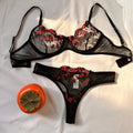Sexy Dessous ausgefallene Spitze Erotik-Set Frau 2 Stück transparente Damen unterwäsche Stickerei erotisch schöne BH und Höschen-Sets