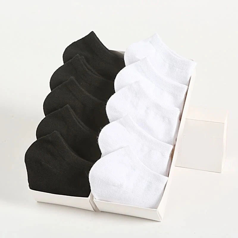 10 Paar lässige, einfarbige Unisex-Bootssocken, dünn, atmungsaktiv, bequem, geruchshemmend, schweißabsorbierend, niedrig geschnittene Söckchen für Männer und Frauen