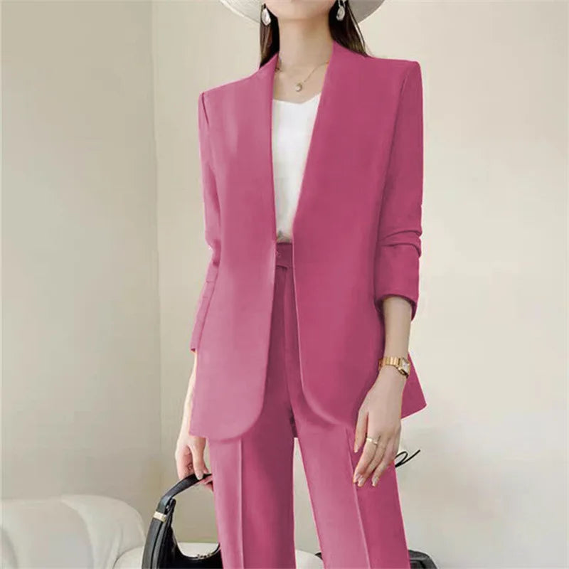 Mode 2-teilige Sets Damen Outfits Frühling Herbst Neu in Koreanische Hosen Sets Pendler Eleganter Anzug Mantel 2-teilige Sets Damen