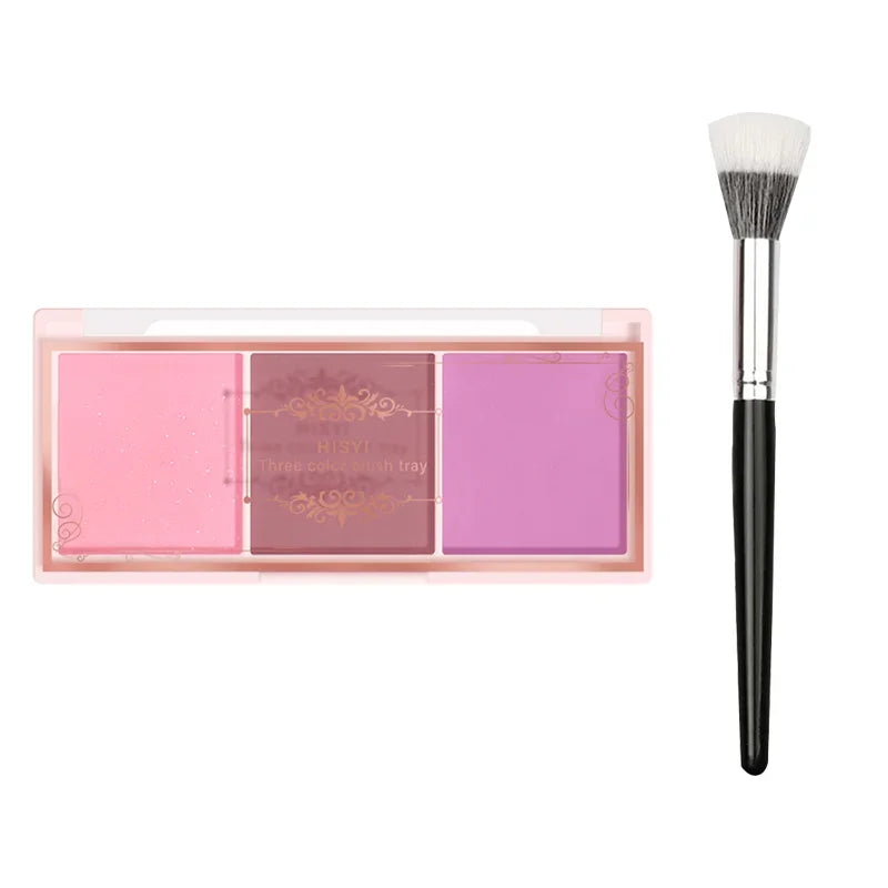 3-Farben-Wange, rote Platte, nacktes Make-up, natürlicher, mattierter Milchtee, orangefarbenes Lidschatten-Make-up, langlebig, hohe Farbwiedergabe, unsichtbar