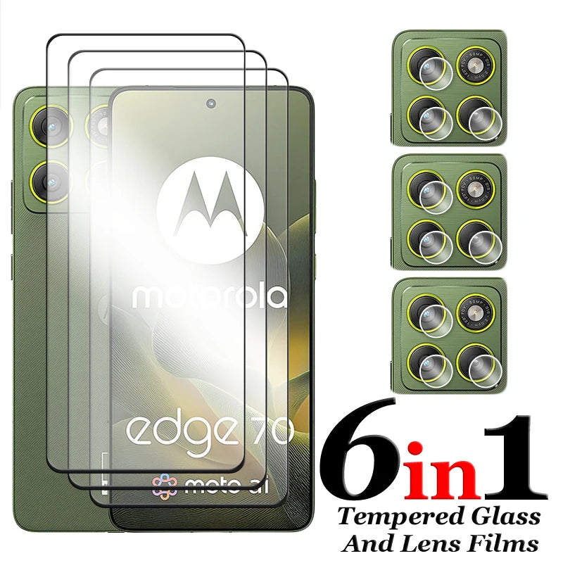 6in1 Für Motorola Rand 70 Glas Für Moto Rand 70 Gehärtetem Glas 2,5 D Volle Abdeckung Kleber Screen Protector Für motorola Rand 70 Film