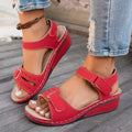 Damen Sandalen Sommer Neu Offene Zehen Mode Sandalen 2025 Neu Weiche Sexy Keilabsatz Schnalle Orthopädische Schuhe Damen Sandalias De Mujer