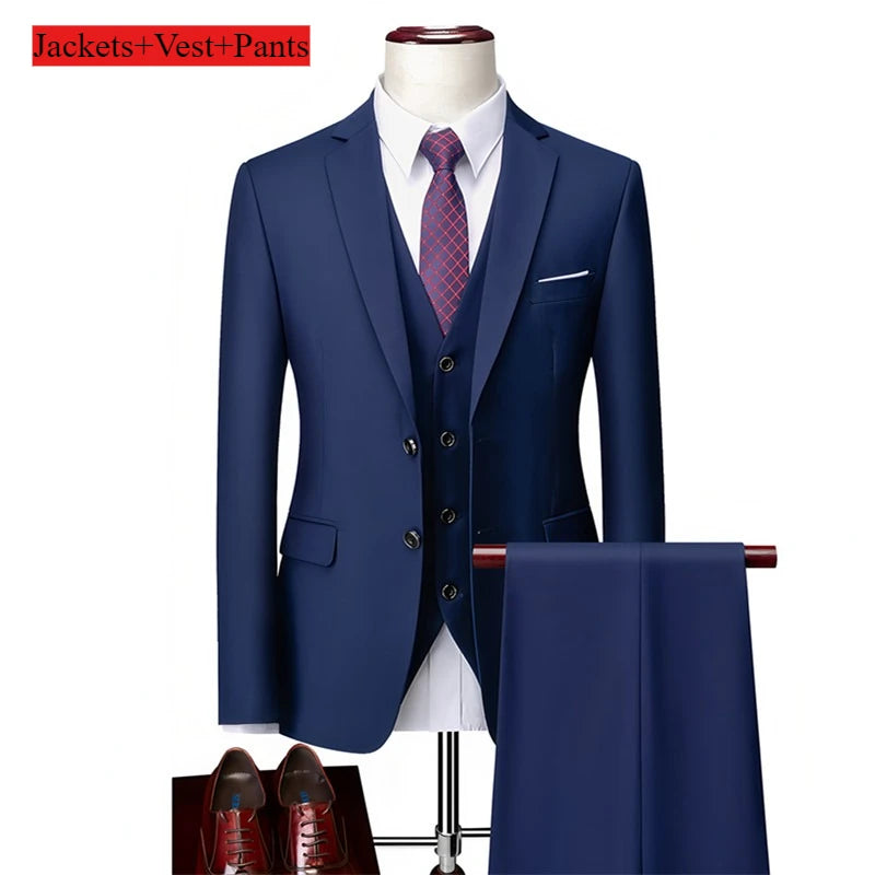 Klassische Hochzeit Smoking Casual Solide Anzüge Slim Fit 3/2 Stück Trauzeugen Anzug Männliche Formale Business Männer Kleidung
