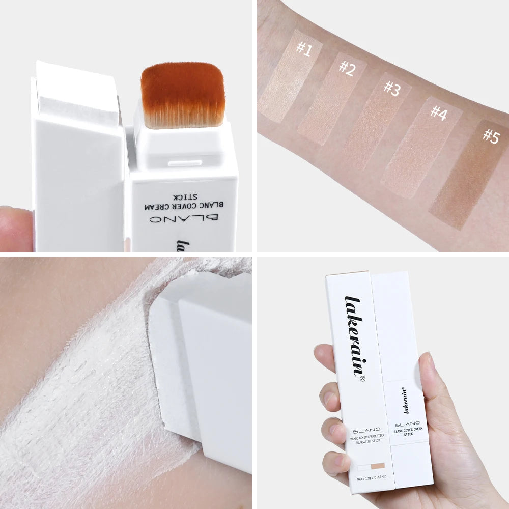 Farbwechselnder Foundation-Stick Blanc Foundation Koreanisches Make-up Basis Hochdeckender Concealer Natürlicher Nude 2-in-1 Foundation-Stick