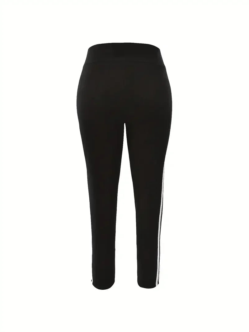 Frauen 1XL-5XL Plus Größe Mode Gestreiften Leggings Hosen Damen Beiläufige Dünne Sport Hosen Laufhose