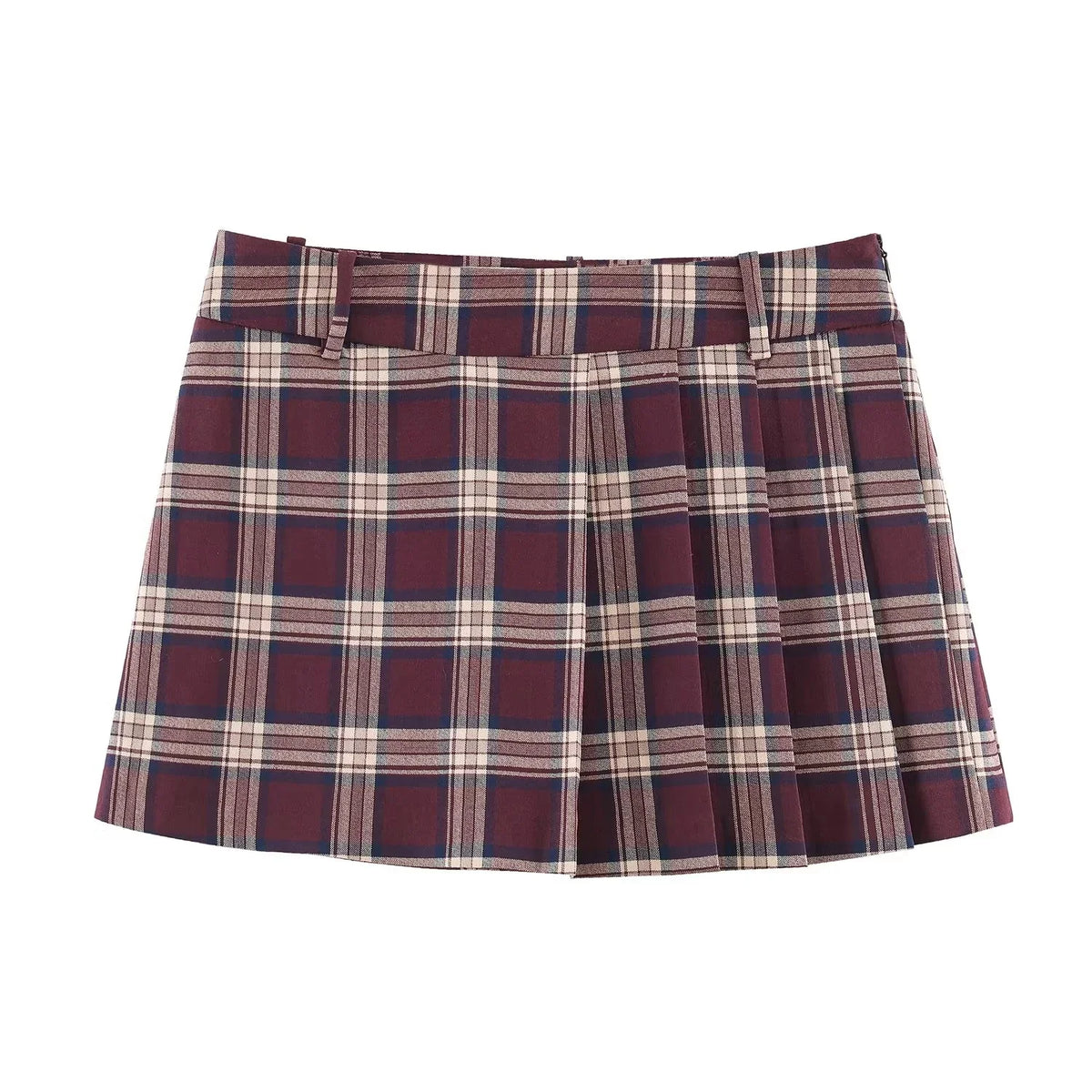 KONDALA High Street Plaid Shorts Set Zipper Revers Bomber Jacke Mini Plissee Shorts Mode 2026 Frühling Herbst Elegante Dame Set