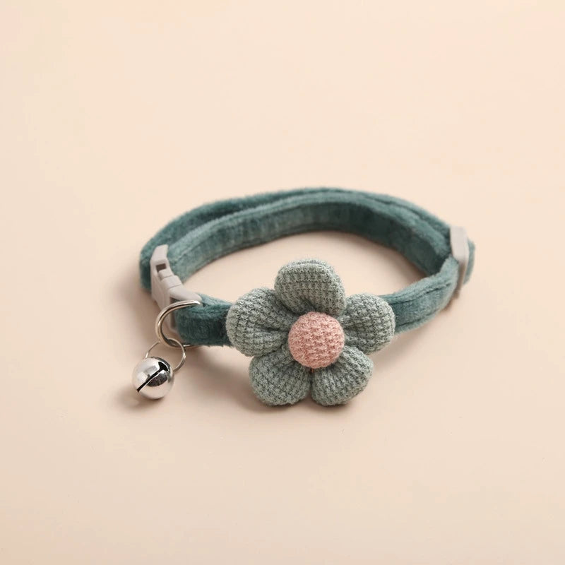 Katze Glocke Kragen bunte verstellbare Schweiß niedlichen Cartoon Haustier Halsband Sonne Blume Fliege weichen Polyester kleinen Hund Katze Halskette