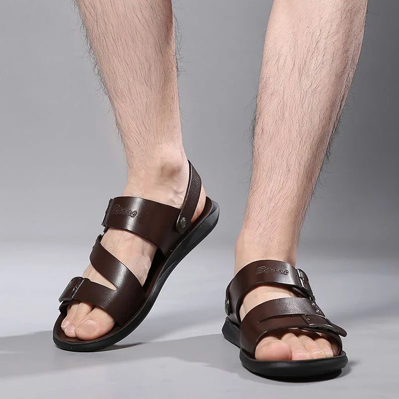 Herren Sommer Mode Komfortable Strandschuhe Dual-Use Slip-On Weiche Sohle Rutschfeste Trendige Sandalen-HX2024