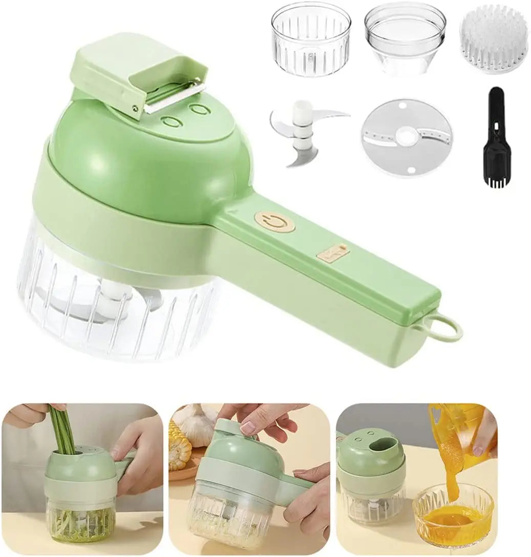 Handheld Elektrische Gemüse Cutter Set, Drahtlose Küchenmaschine für Knoblauch Chili Pfeffer Zwiebel Ingwer Sellerie Fleisch mit Brus