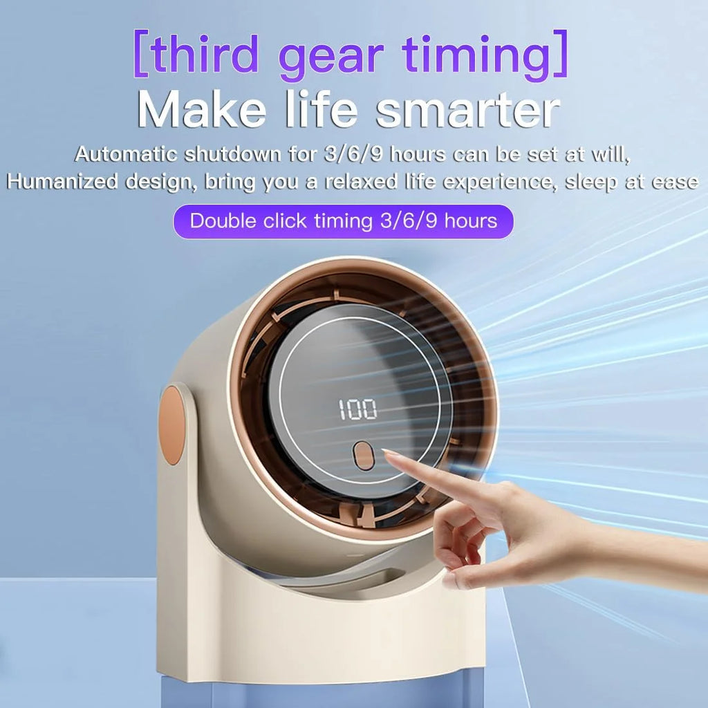 XIAOTREE Intelligenter elektrischer Ventilator, 100-Gang-Ventilator ohne Flügel, USB-Aufladung, Desktop, geräuschlos, Wandklimaanlage, Büro, Innenbereich, Campi