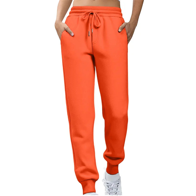 2026 Frühling Herbst Damen Gerade Hosen Mode Einfarbige Hosen mit Kordelzug Große Größen Schlanke Freizeithosen Damen Jogginghosen
