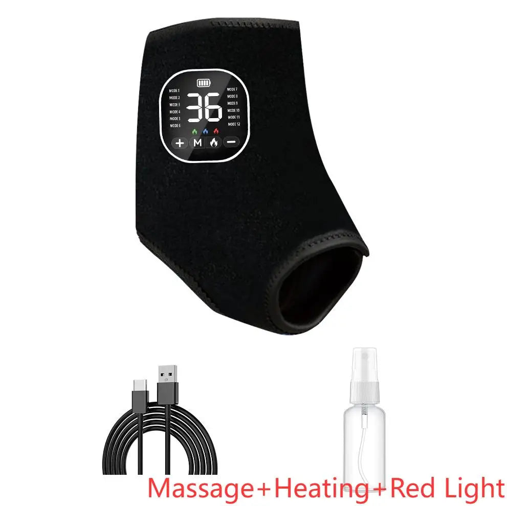 Intelligentes EMS Fuß- und Knöchelmassagegerät Rotlichttherapie Elektrisch Beheizte Vibration Schmerzlinderung Heizpad