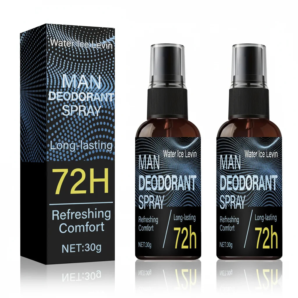 Deodorant-Spray für Männer. 72 Stunden lang anhaltende Geruchskontrolle. Spendet Feuchtigkeit, sorgt für Hautkomfort und Erfrischung. Starke, wirksame Formel. 30g Netto.