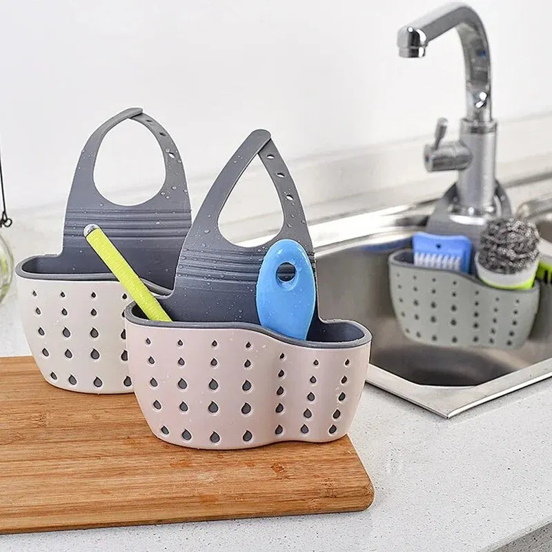 Hause Lagerung Ablauf Korb Küche Waschbecken Halter Einstellbare Seife Schwamm Shlf Hängen Ablauf Korb Tasche Küche Zubehör