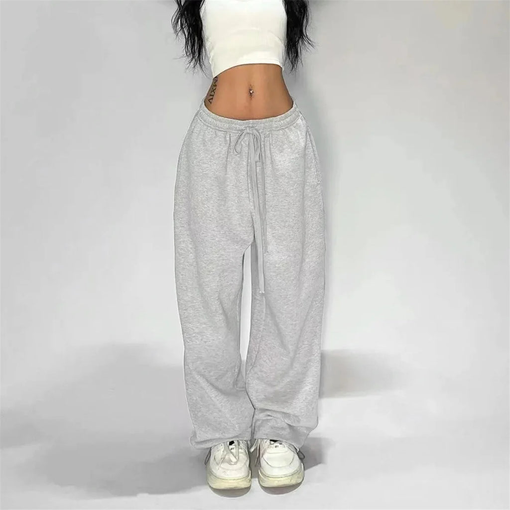 Casual Solide Jogginghose Für Frauen Hohe Taille Spitze Up Lose Jogger Hose Klassische Baggy Streetwear Weibliche Sport Tanz Hose Y2K
