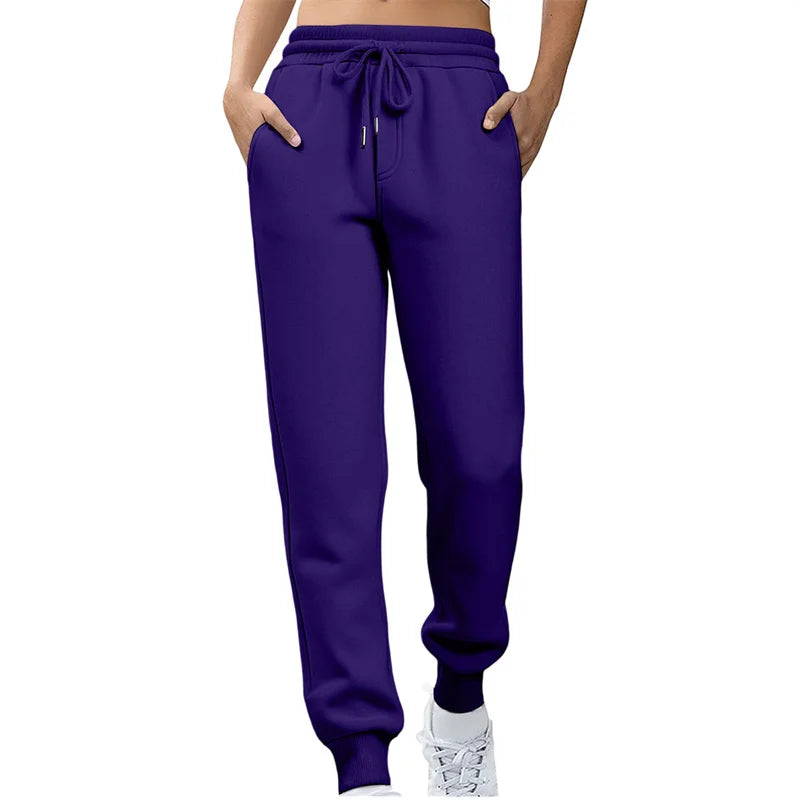 2026 Frühling Herbst Damen Gerade Hosen Mode Einfarbige Hosen mit Kordelzug Große Größen Schlanke Freizeithosen Damen Jogginghosen