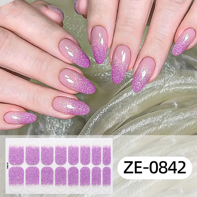 16 Tipps weinrote Nagelaufkleber, langlebig, einfarbig, volle Nagelfolien, selbstklebender Slider, Nagelkunst, DIY-Aufkleber, Maniküre-Dekor