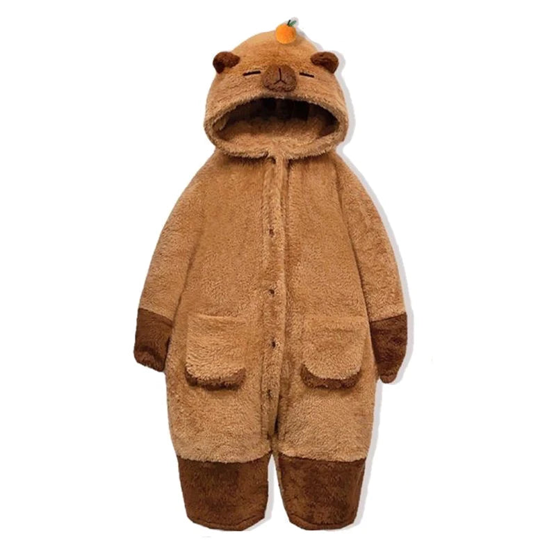 Erwachsene Capybara Roben Onesies Pyjamas Cartoon Pyjama Tier Kigurumi Slipper Halloween Cosplay Kostüme Warme Nachtwäsche Overall