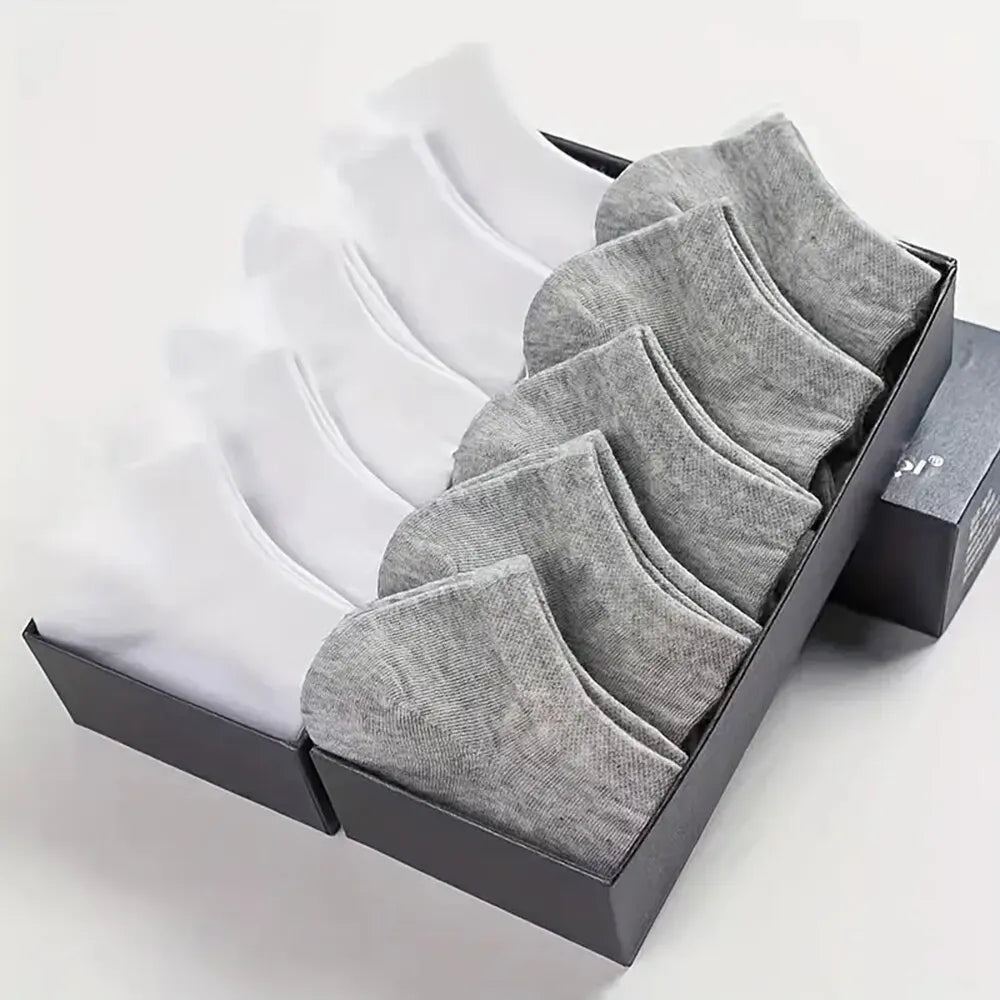 10 Paar Herren-Bootssocken, atmungsaktiv, schweißabsorbierend, einfarbig, reife, atmosphärisch, hochwertige Herren-Sport-Business-Socken