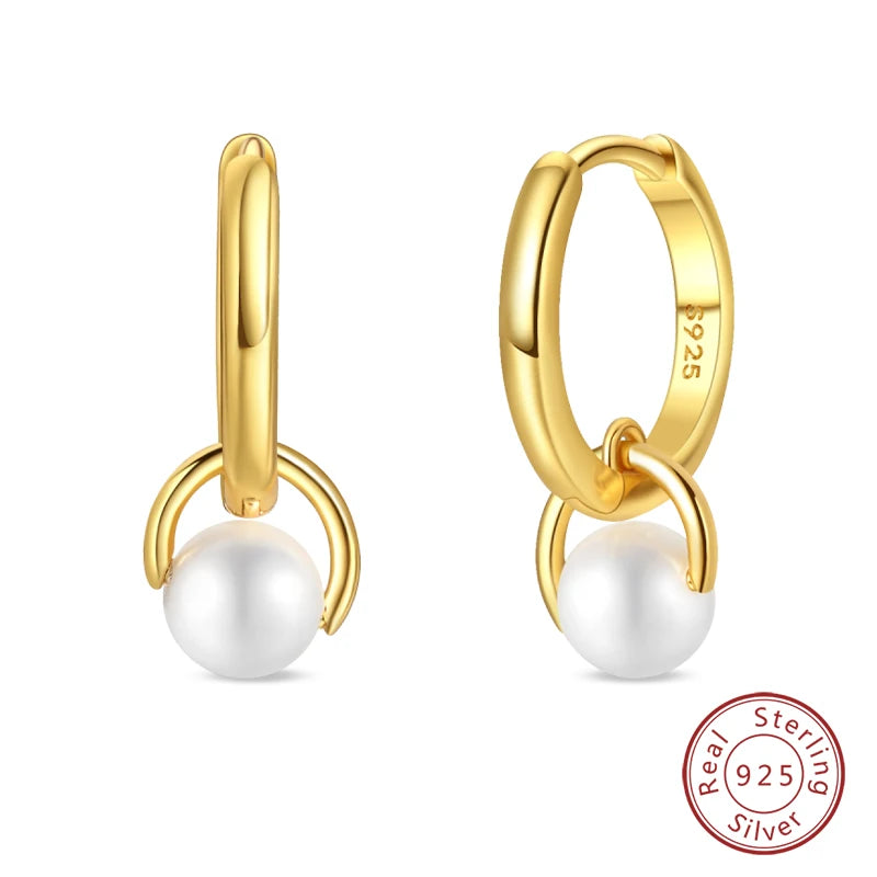 Luxus Goldene Muschel Seestern Perle Ohr Studs 925 Silber Schmetterling Herzförmige Anhänger Perle Ohrringe Für Frauen Partei Schmuck