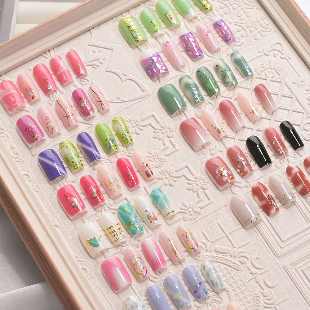 16 Tipps 3D Bunte Eis-Transparente Nagelfolie Volle Abdeckung Bronzing Französisch Nagellack Aufkleber Selbstklebende Langlebige Nagel Dezember