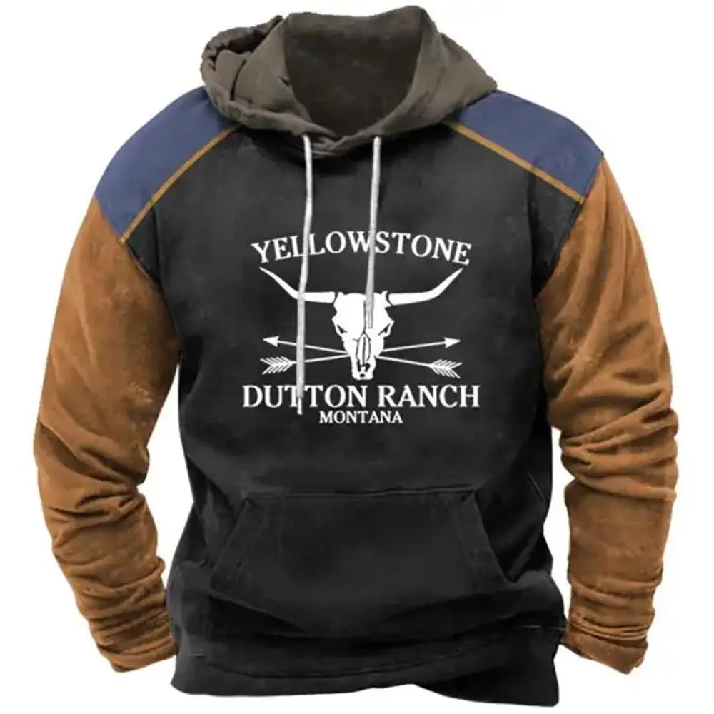 Neue Hoodies Sweatshirt männer Hoodie 3D Cowboy Gedruckt Pullover Übergroßen männer Tops Männlich Yellowstone Lose Vintage Kleidung Heißer