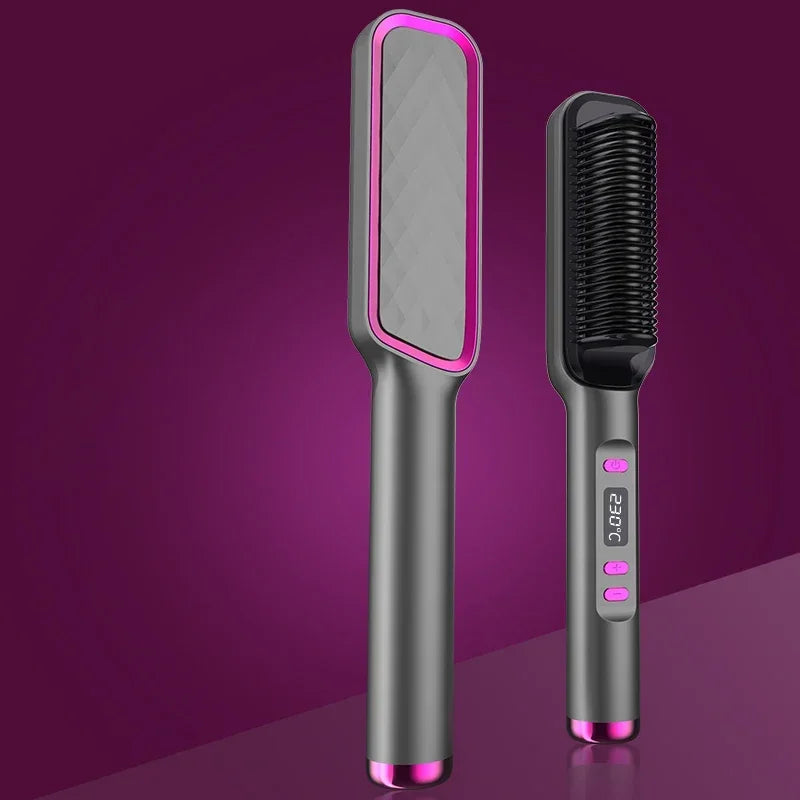 Elektrische Heizung Gerade Kamm Doppel Verwenden LCD Elektrische Haarglätter Curler Anti-Verbrühungen Styling Werkzeug Richt Pinsel