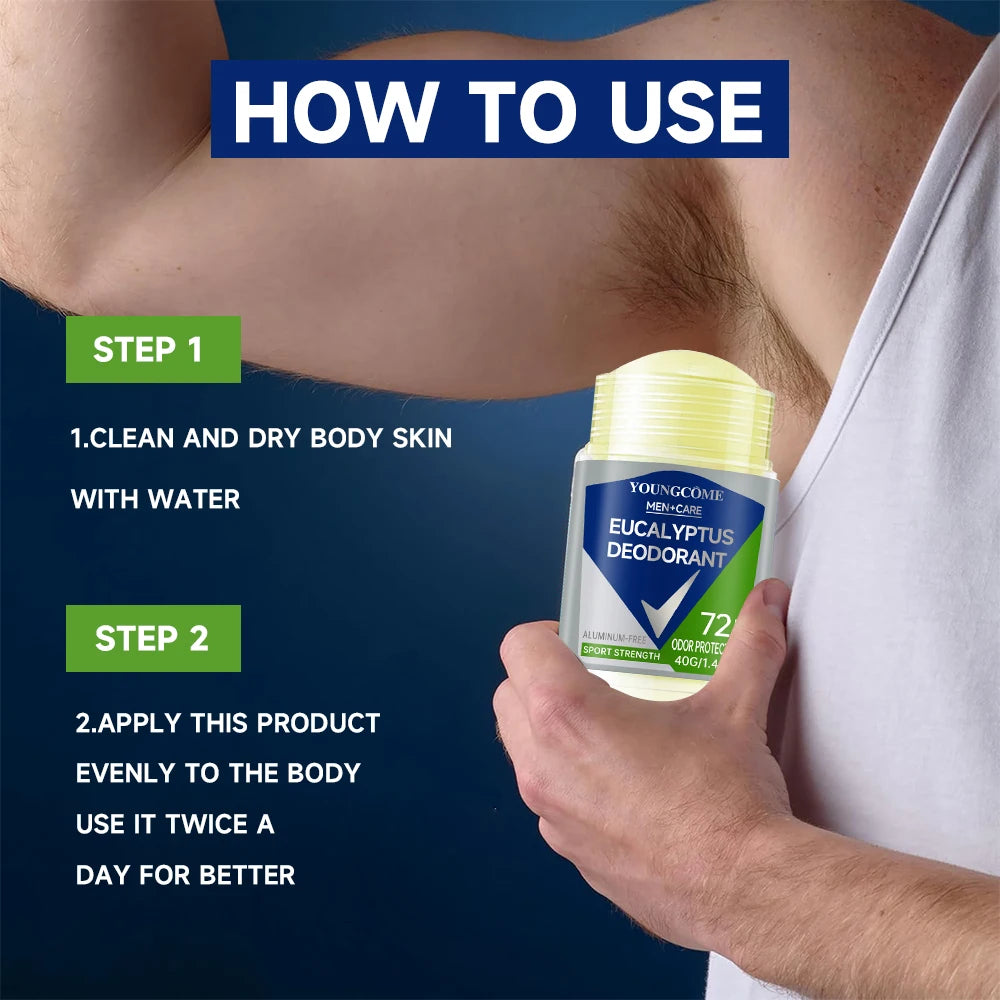 Deodorant für Männer, Roll-on-Flasche, reduziert Schwitzen, Geruchsentferner, Achsel-Körper-Deodorant-Stick, schnell trocknend, langlebig, tragbar, erfrischend