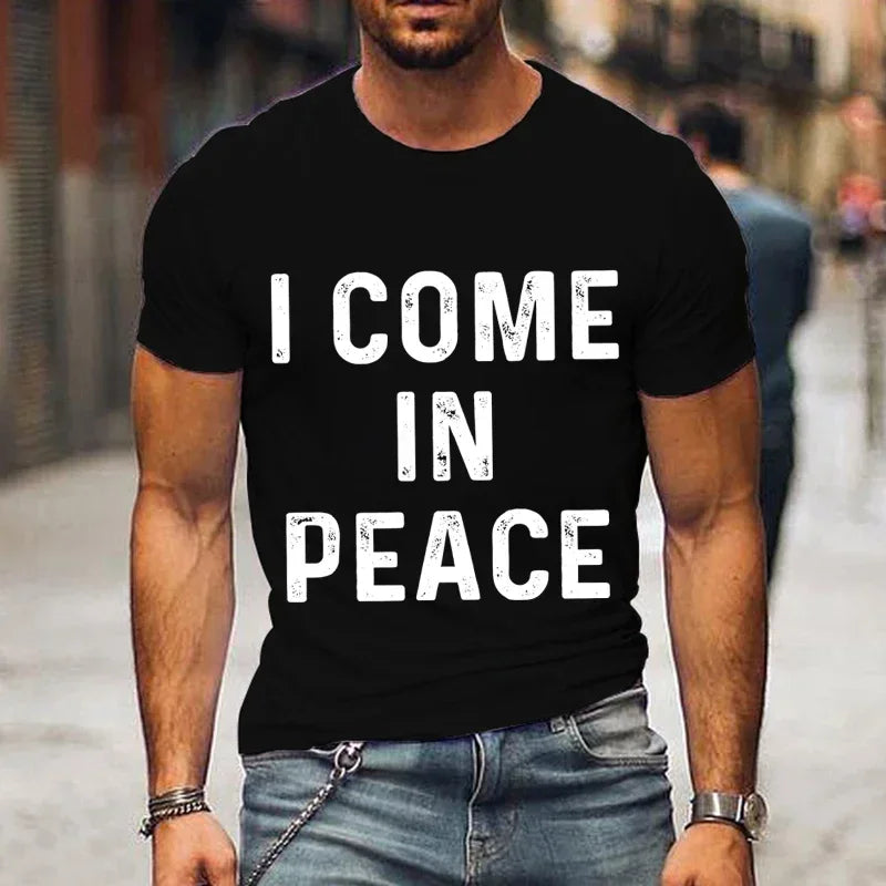 Paar T-shirt Ich bin Frieden/Ich komme in Frieden Gedruckt Kleidung Liebhaber T-shirt Sommer Mode Kurzarm T-shirts Marke Frauen paar Top