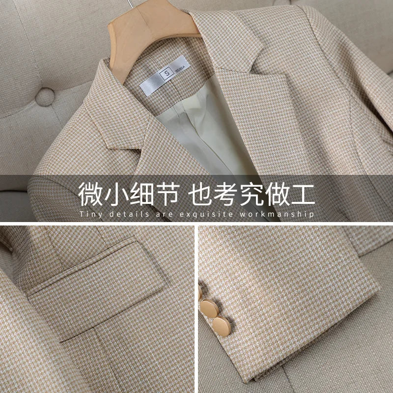Luxus Kleine Frauen Rosa Blazer Damen Professionelle Anzug Frauen Temperament Anzug Mode Interview Formale Hose Anzüge