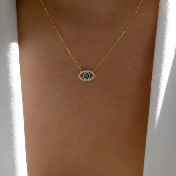 Blaue Zirkon Glück Bösen blick Anhänger Halskette für Frauen Fatima Hand Türkische Auge Schlüsselbein Ketten Weibliche Halsband Hochzeit Schmuck Geschenk