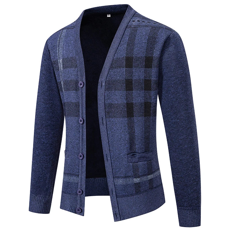 Herren Casual Strickjacken V-Ausschnitt Herren Herbst Winter Kleidung Knopfleiste Cardigans Herren Strickpullover Oberbekleidung