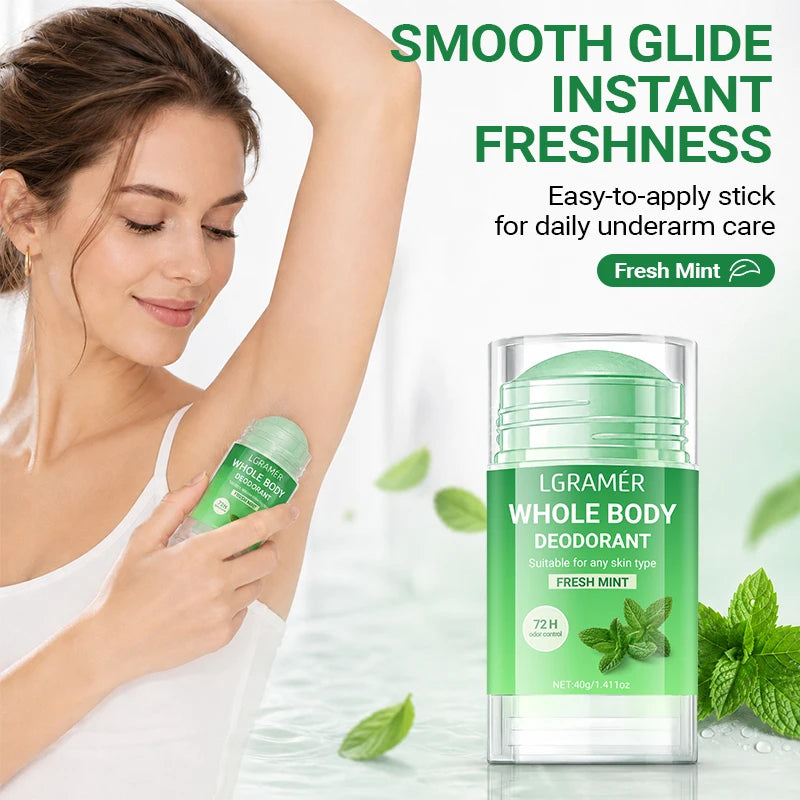 Mintduftender Antitranspirant-Deodorant-Stift, tragbarer Körpergeruchsentferner, langanhaltender Achsel-Anti-Schweiß-Stift für Frauen und Männer