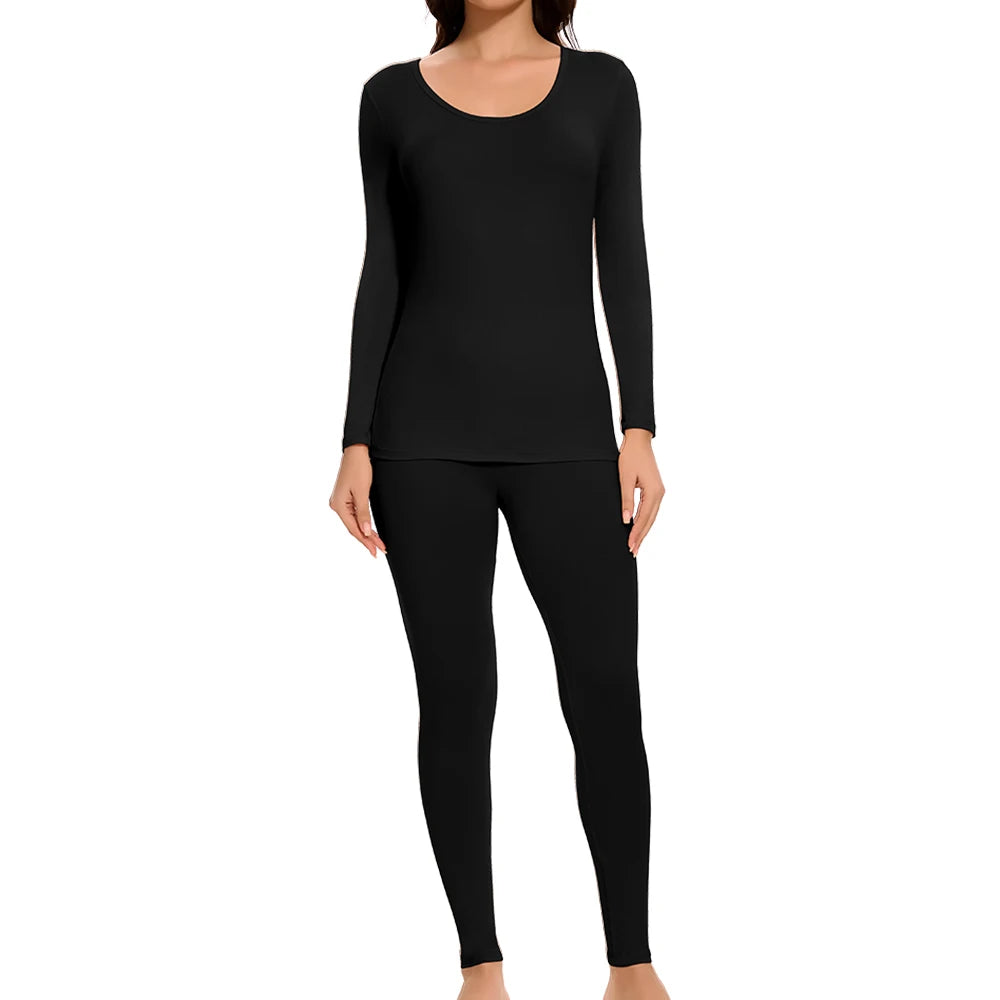 Plus Größe Winter Thermo-Unterwäsche Anzüge Damen Langarm Tops Hosen 2PCS Weiche Bequeme Damen Schicht Kleidung 6 Farbe