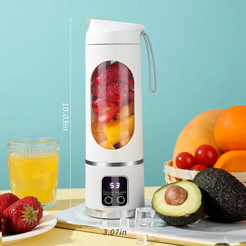1 kleiner tragbarer Mixer und Entsafter – wiederaufladbar über USB, persönlicher kabelloser Mixer mit Edelstahlklingen