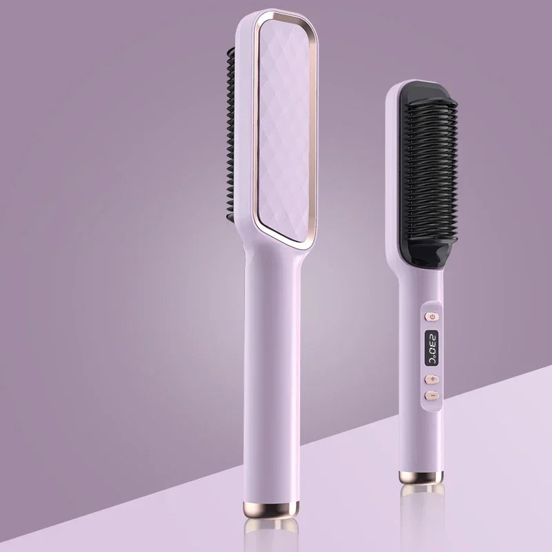 Elektrische Heizung Gerade Kamm Doppel Verwenden LCD Elektrische Haarglätter Curler Anti-Verbrühungen Styling Werkzeug Richt Pinsel