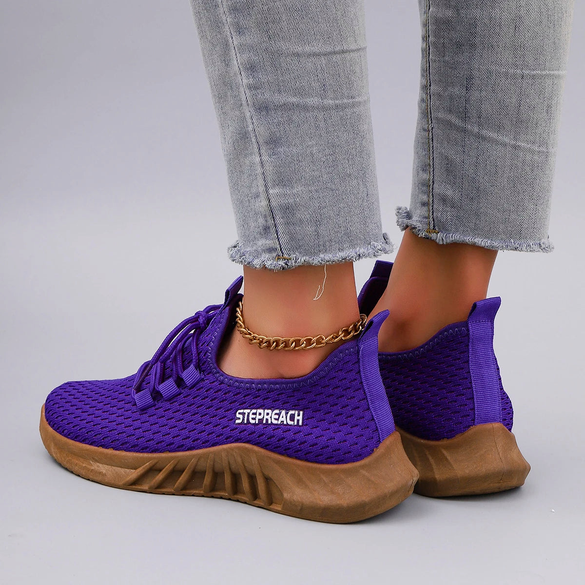 Frühling und Herbst Neue lässige Sportschuhe zum Schnüren für Damen, bequem, atmungsaktiv, leicht, verschleißfest, für Sport und Freizeit