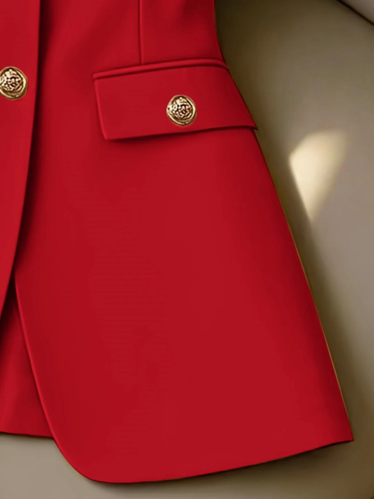 Lange Blazer-Weste für Damen, ärmellos, Reverskragen, Anzugweste mit goldenen Knöpfen für Business, Büro, Oberbekleidung, Oberteil