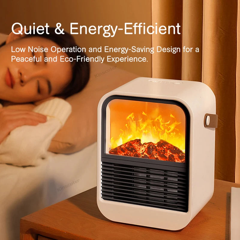 Kamin Elektrische Heizung Warmes Gebläse Ventilator Tragbare Desktop Haushalt Haushalt Heizung Ofen Heizkörper Flammenwärmer Maschine