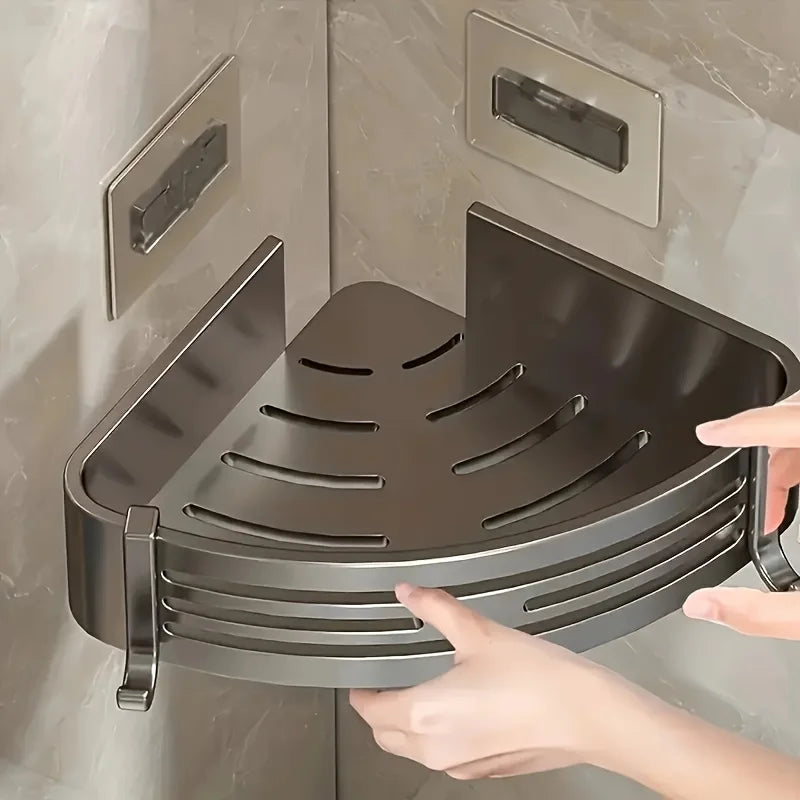 Modernes Badezimmer-Eckregal, selbstklebendes Duschregal für Kosmetik, Toilettenartikel, Aufbewahrung, Valentinstagsgeschenk, Heimdekoration