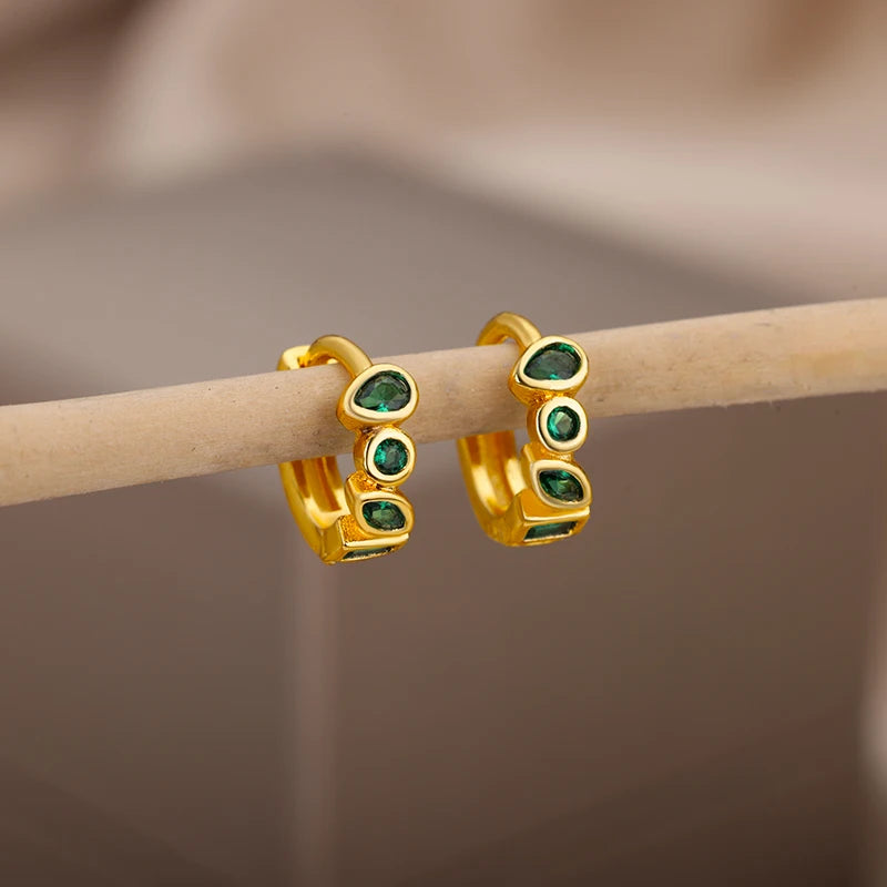 Klassische Imitation Perle Edelstahl Durchbohrte Ohrringe für Frauen Vergoldet Blatt Zirkonia Schmuck Retro Schmuck Kostenloser Versand