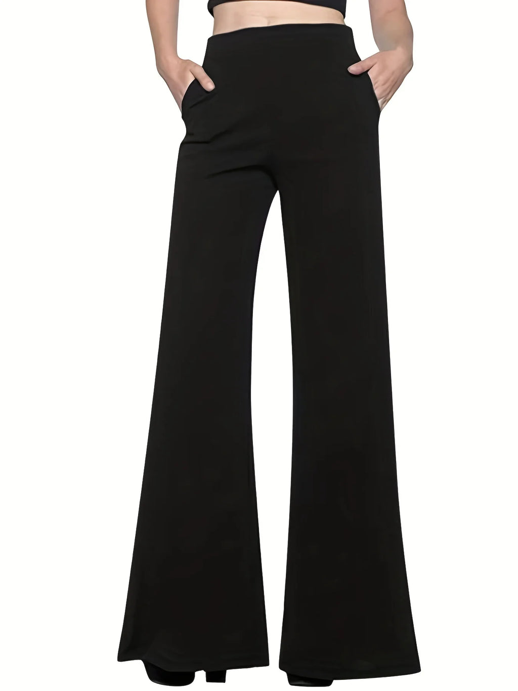 2024 neue Streets tyle Damen Plus-Size-Modestil einfarbige Hose mit weitem Bein Neun-Punkt-Hose
