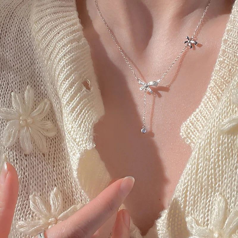Aihua Mode Minimalistische Runde Opal Anhänger Halskette für Frauen Geometrische Schlüsselbein Ästhetische Kette Sommer Schmuck Zubehör