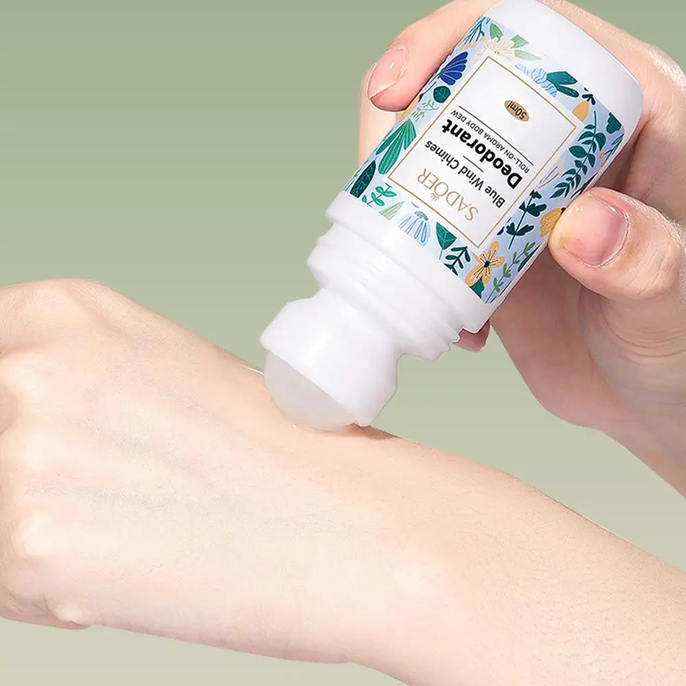 SADOER 50ml Original Deodorant Romantischer Rosenduft Roll-On Aroma Körperdeo Blaue Windspiele Rosa Begegnung Antitranspirant