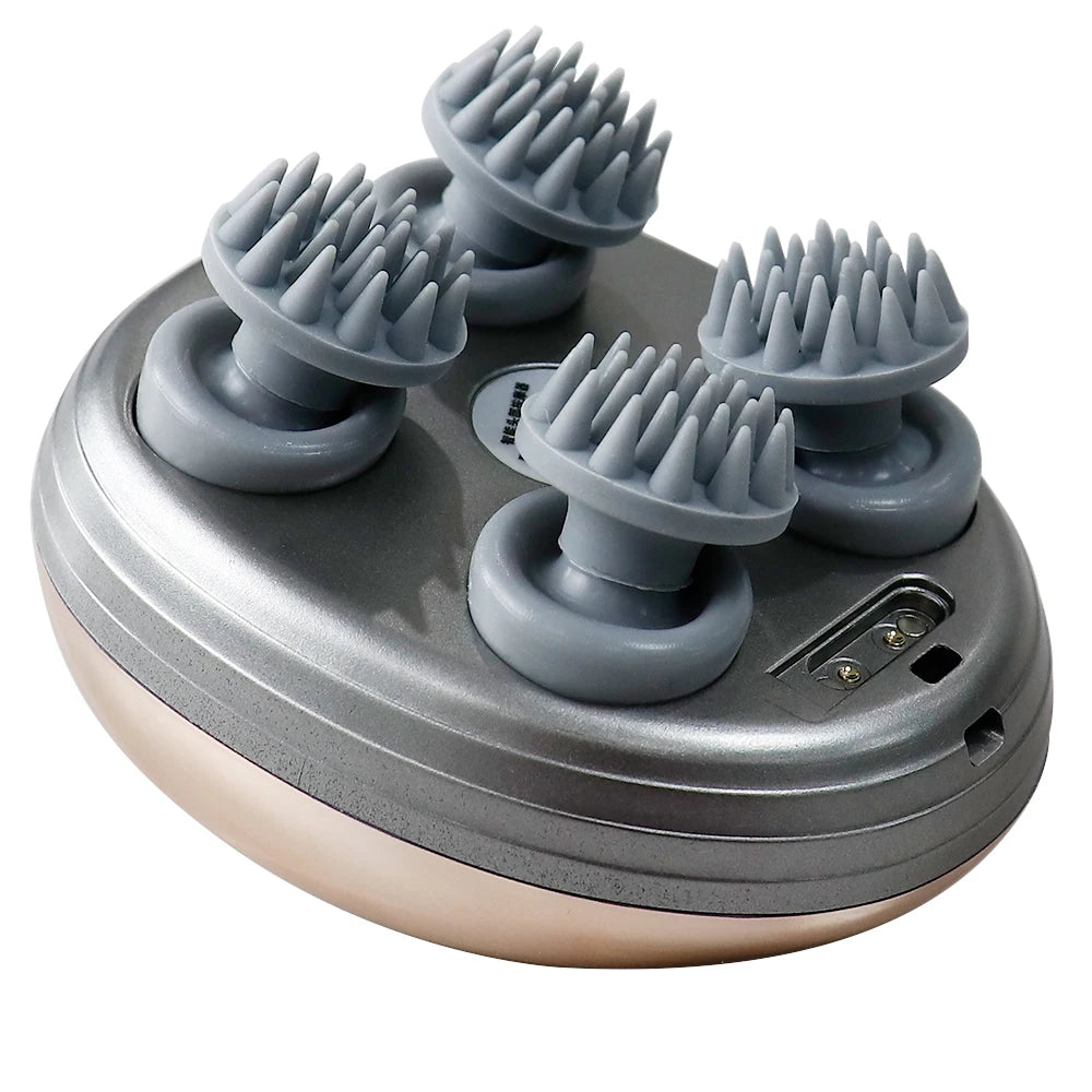 Multifunktionaler Elektrischer Kopfmassagegerät mit Vibrationsfunktion, Wiederaufladbarer Knetender Kopfmassager für Entspannung im Badezimmer