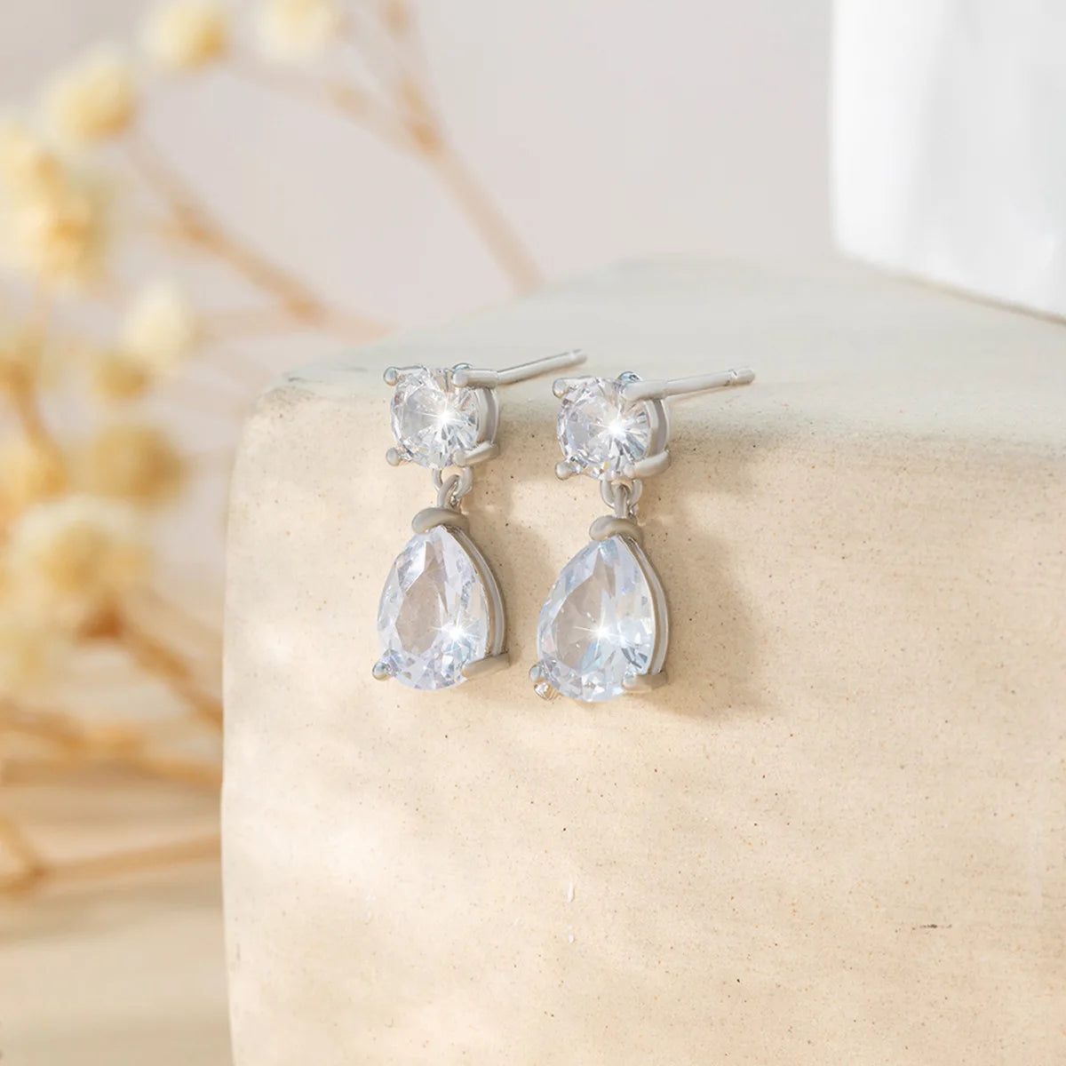 ZAKOL Luxus Transparent Zirkon Wasser Tropfen Baumeln Ohrringe für Frauen Shinny CZ Braut Hochzeit Schmuck