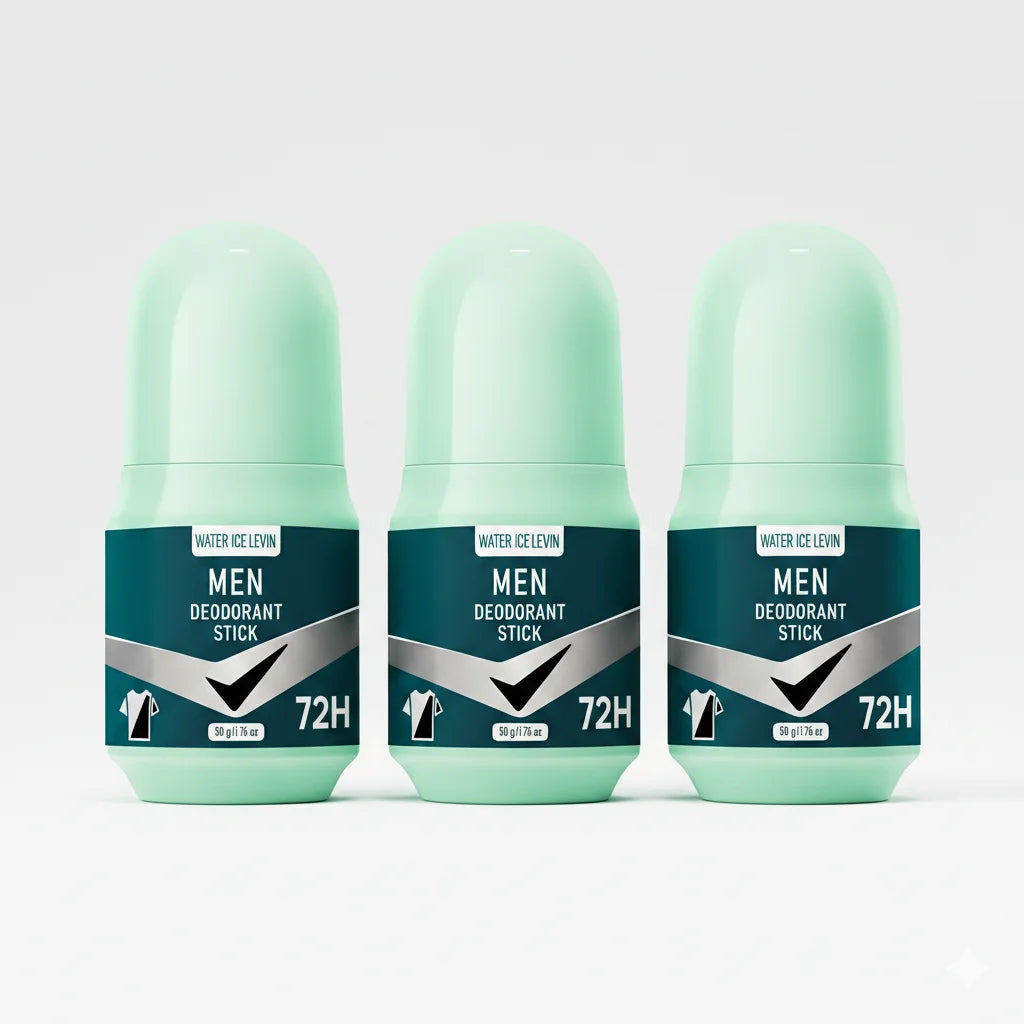 Water Ice Levin Men Deodorant Stick Black White Formula verhindert weiße Flecken und gelbe Flecken. 72-Stunden Geruchskontrolle. 50g.